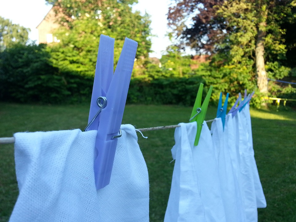 laundry on hanging line
